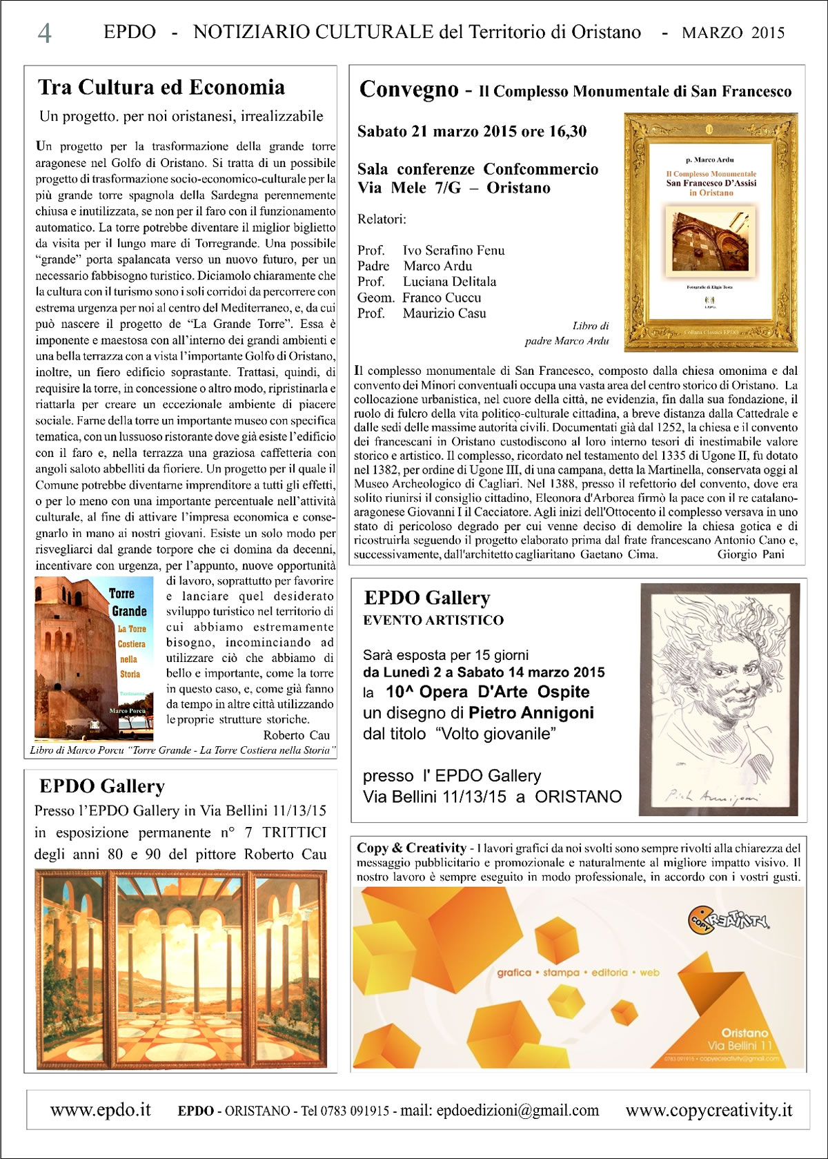 Notiziario Culturale EPDO - Oristano
